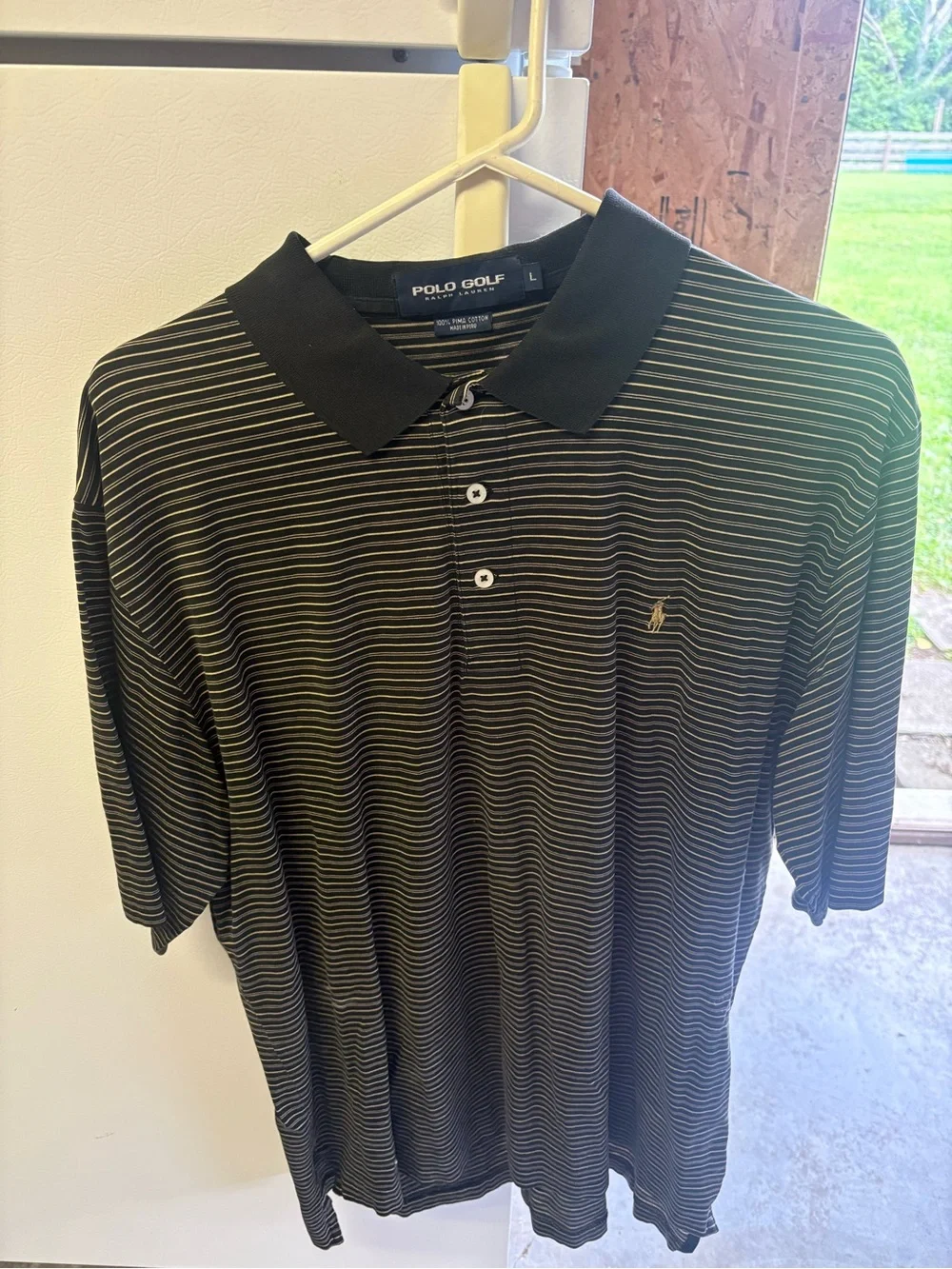 Polo Ralph Lauren Golf Shirt Black and white checkered Size L